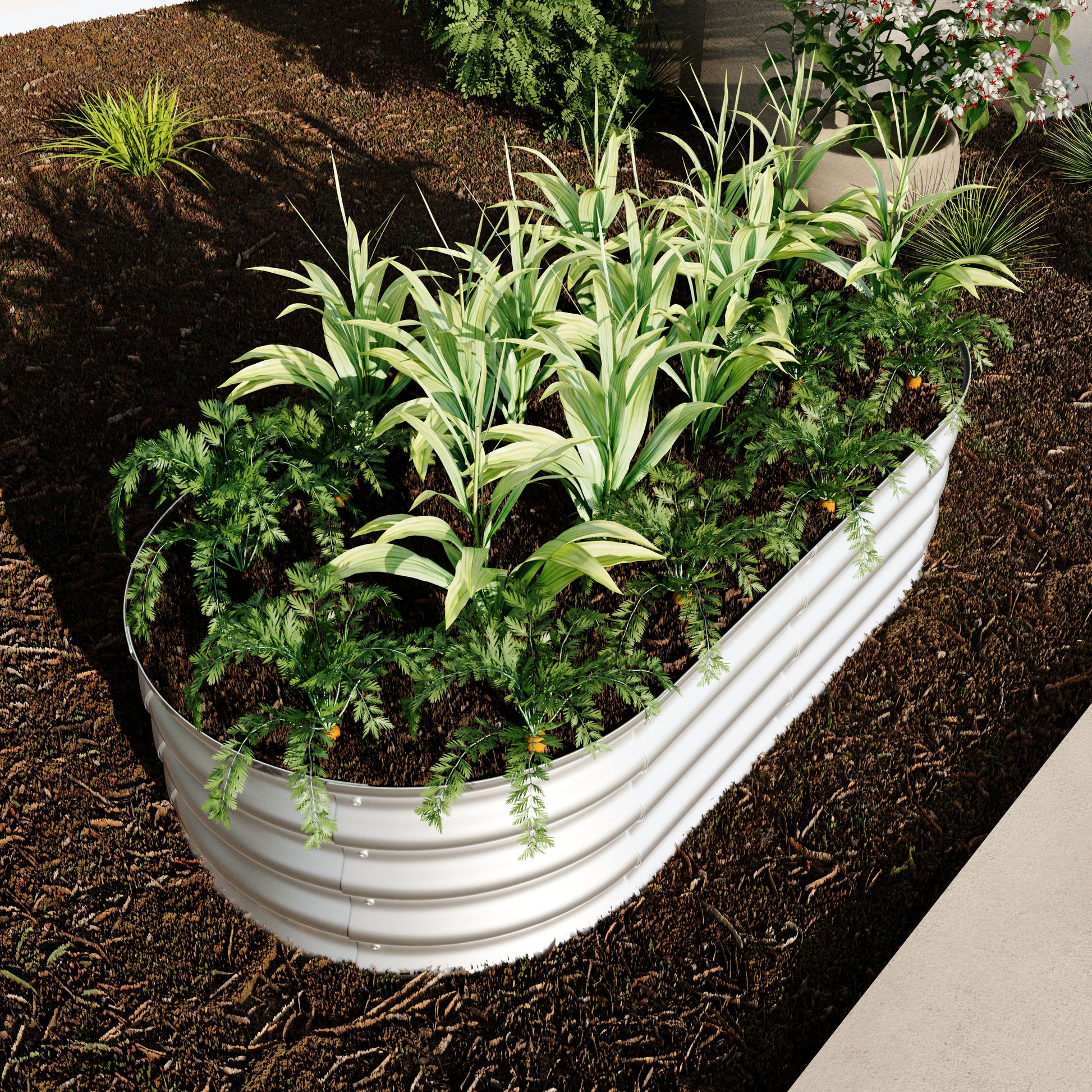 2Pcs 4x2x1ft Raised Garden Bed Kit, Galvanized Planter Raised Garden Beds for Outdoor for Vegetables,Flowers &Herbs, Heavy Duty, Rust-Resistant, Easy Assembly image 4