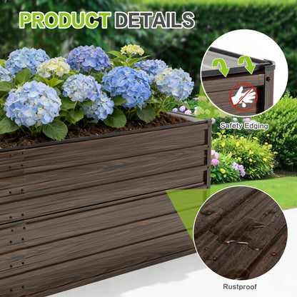 74.6"x35.4"x25" Raised Garden Bed Kit, Metal Elevated Planter Box, Open Drainage Base, 4 Reinforcing Rods, Rustproof Steel with Safety Edging – Easy Assembly for Vegetables, Flowers, Herbs image 5