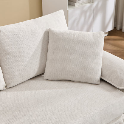 58 inch 3-in-1 Upholstered Futon Sofa Convertible Floor Sofa bed,Foldable Tufted Loveseat with Pull Out Sleeper Couch Bed,Folding Mattres Love Seat Daybed W/Side Pockets for Living Room White image 9