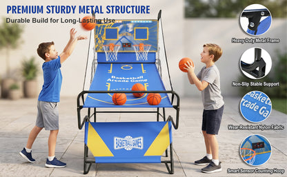 Dual Shot Foldable Basketball Arcade Game, LED Digital Scoreboard, 4 Balls & Pump, Indoor Family Entertainment Game image 5