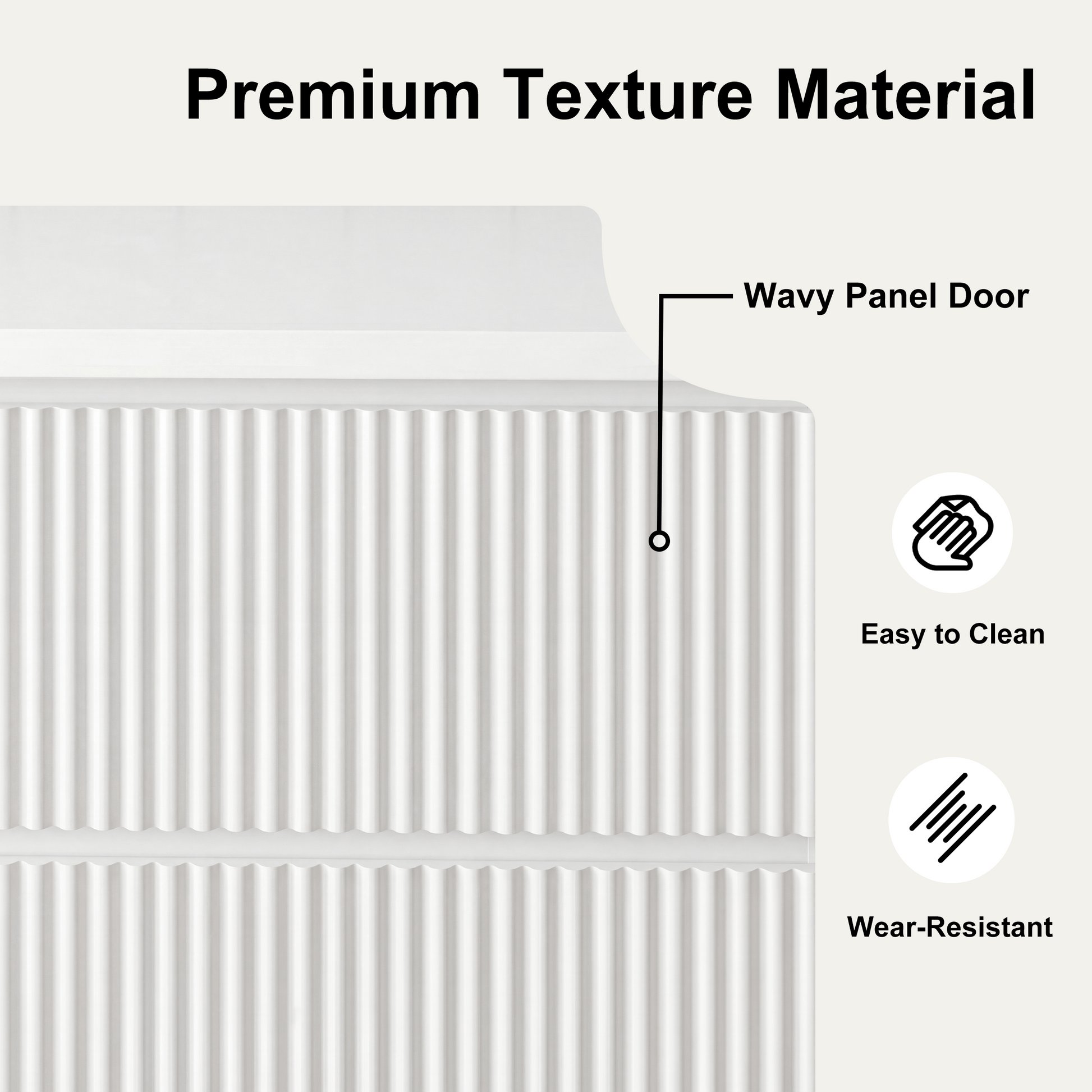 Modern White 6 Drawer Dresser, Wave Panel Drawer Fronts, Storage Cabinet, Versatile Chest of Drawers for Bedroom, Living Room - Sleek & Spacious Home Storage Solution image 2