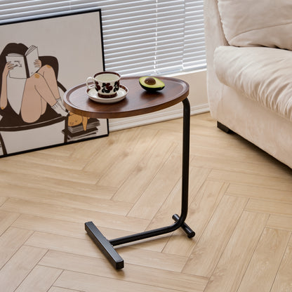 2-pieces Brown C-shaped Side Table, Small Sofa Table for Small Spaces, Living Room, Bedroom image 6