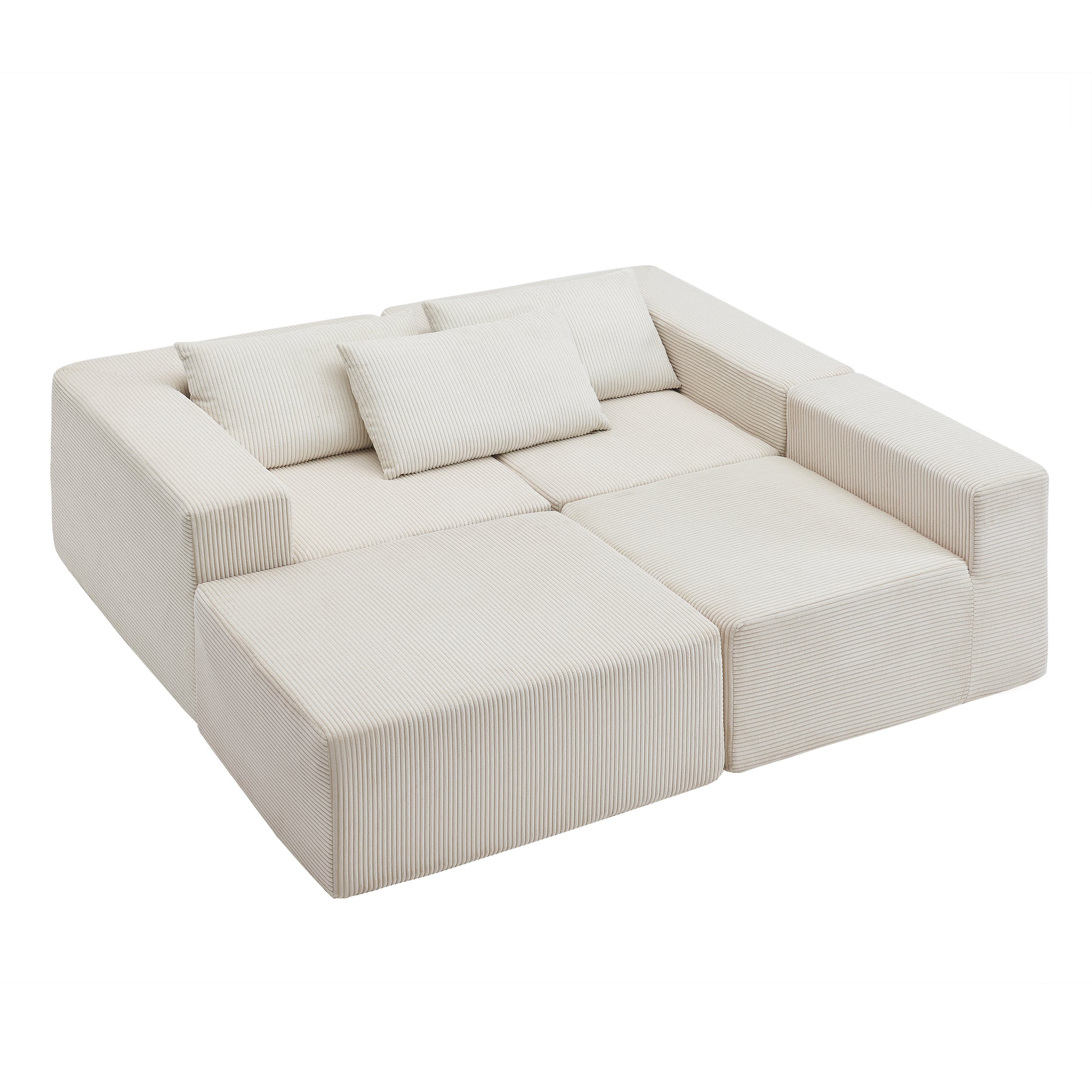 107" Compressed Sectional Sofas (Beige) image 7