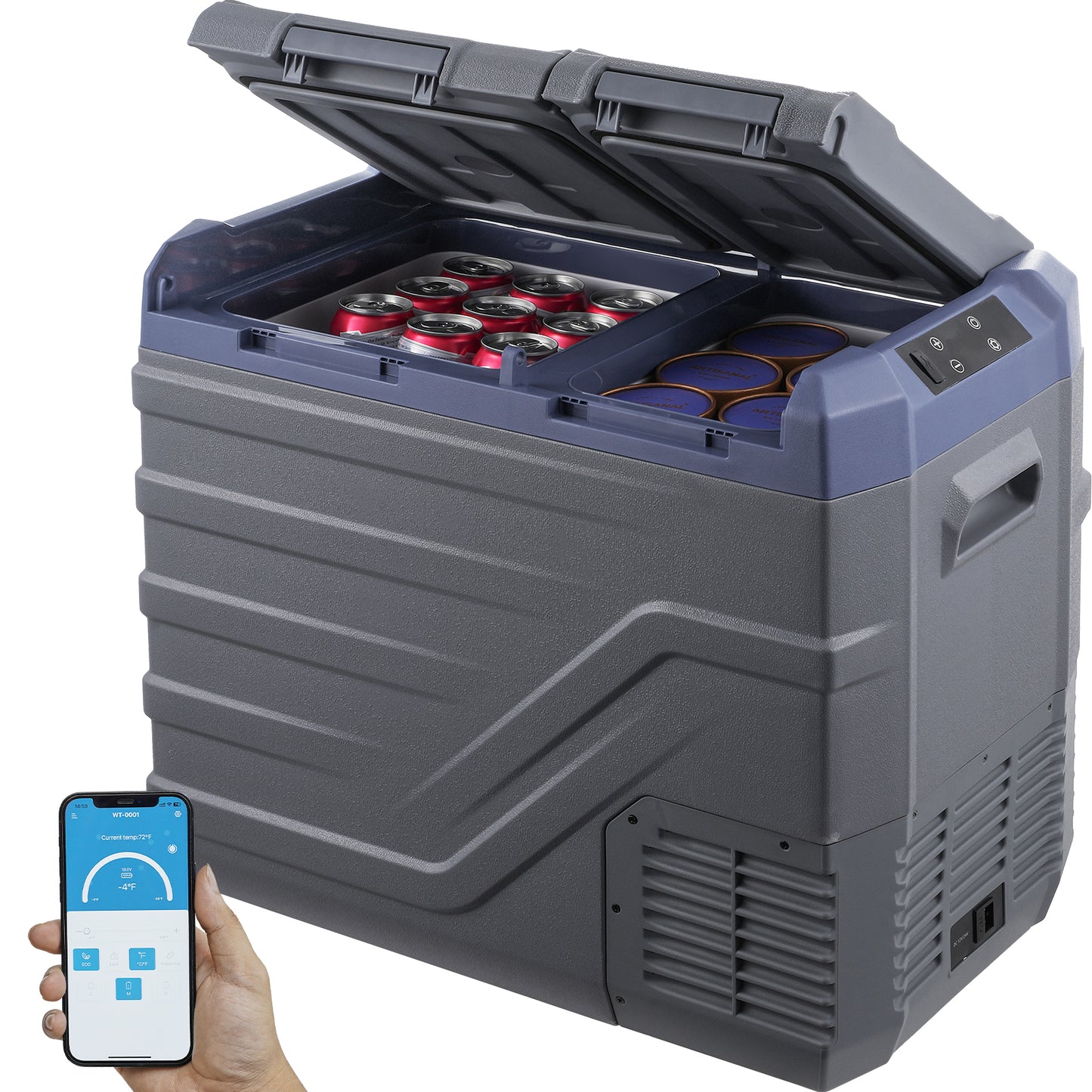 Car Refrigerator, 12 Volt Car Refrigerator Fridge, 40 L Dual Zone Portable Freezer, -4℉-68℉ Adjustable Range, 12/24V DC and 100-240V AC Compressor Cooler for Outdoor, Camping, RV image 12