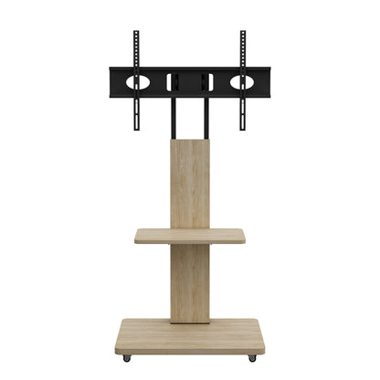 TV Stand with Shelf for Living Room, Bedroom,Offices,Mobile TV Cart for 32-75 inches,Floor Stand with Mount on Lockable Wheels,Natural image 12