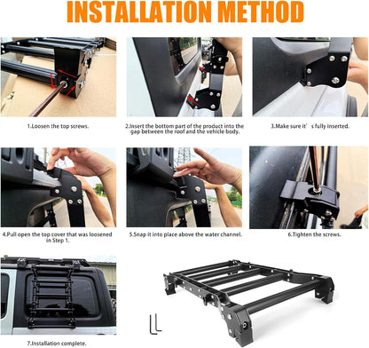 20269 Rear Window Ladder for 2018-2025 Jeep Wrangler JL JLU 2 Door 4 Door Luggage Ladder Rack Multifunctional Flank Kit image 2