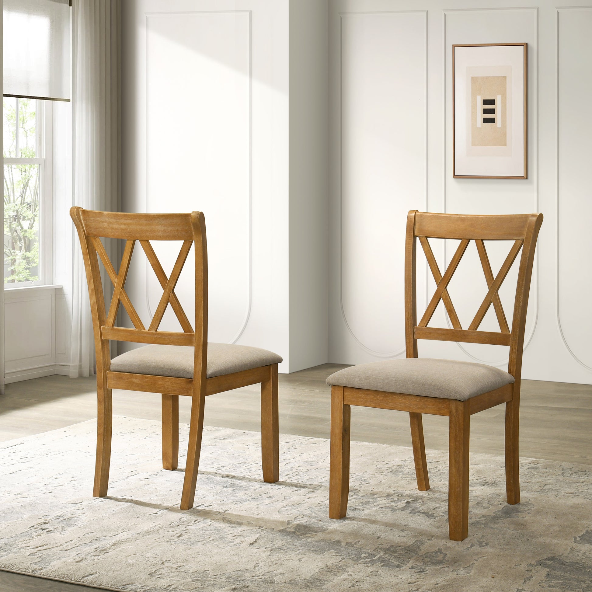 Windvale Fabric Upholstered Dining Chair Set of 2 image 1
