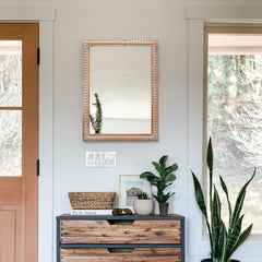 22x30 Inches Wooden Framed Bathroom Mirror - Farmhouse Style