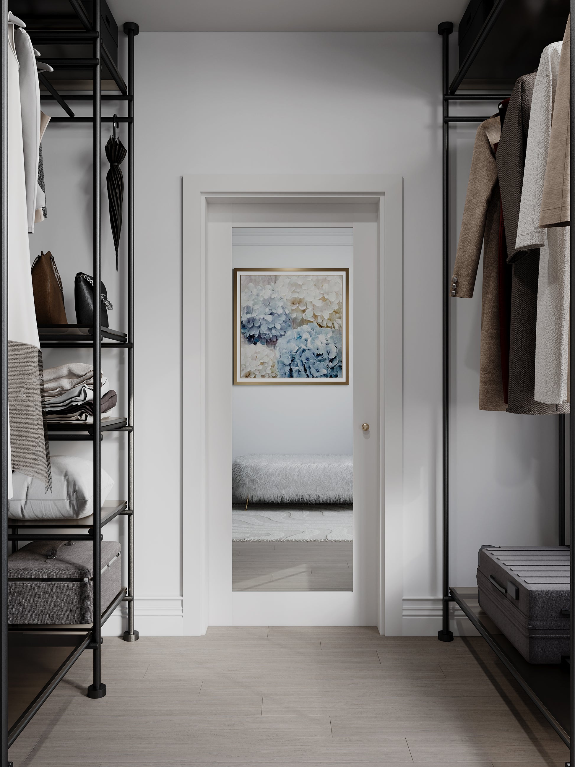32" X 80"French Slab Door,1-Lite Mirror Solid Wood Slab Interior Doors Pre-Assembled for Pantry Laundry Closet Bathroom,White Primed Panel Door,w/o Hardware image 1