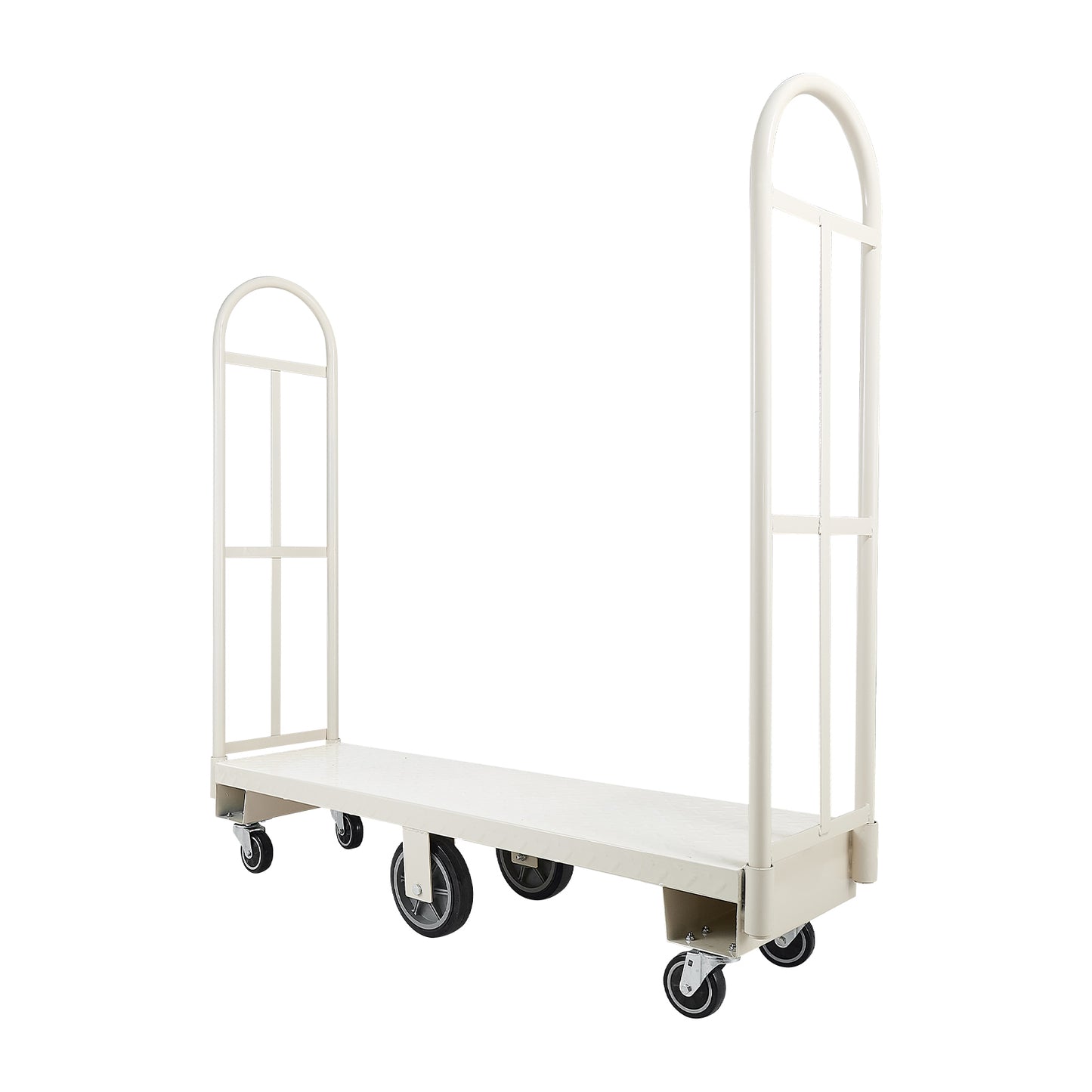 U-Boat Platform Truck Dolly, 2000 lbs Load Capacity, Heavy Duty Steel Utility Cart, Industrial Hand Push Truck with Six Wheels and Dual Detachable Handles, for Warehouse, 60 x 16.1 x 59.5 in image 8