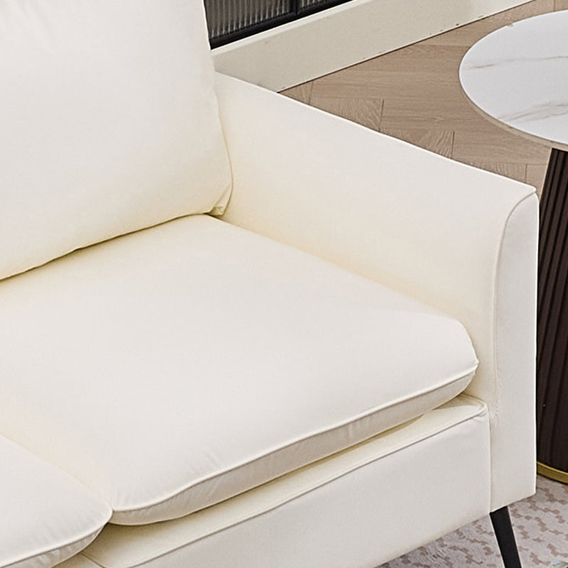 TS Cat paw leather upholstered sofa loveseat,Nordic retro light luxury living room balcony bedroom single casual sofa chair Double sofa + two pack combination(Cream White) image 11