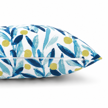 6 Pack Outdoor Pillow Covers ONLY 18x18 Inch, Water-Repellent Decorative Cushion Covers for Patio Furniture, Garden, Porch, Balcony and Outdoor Sofa-Coastal Leaves Blue image 2