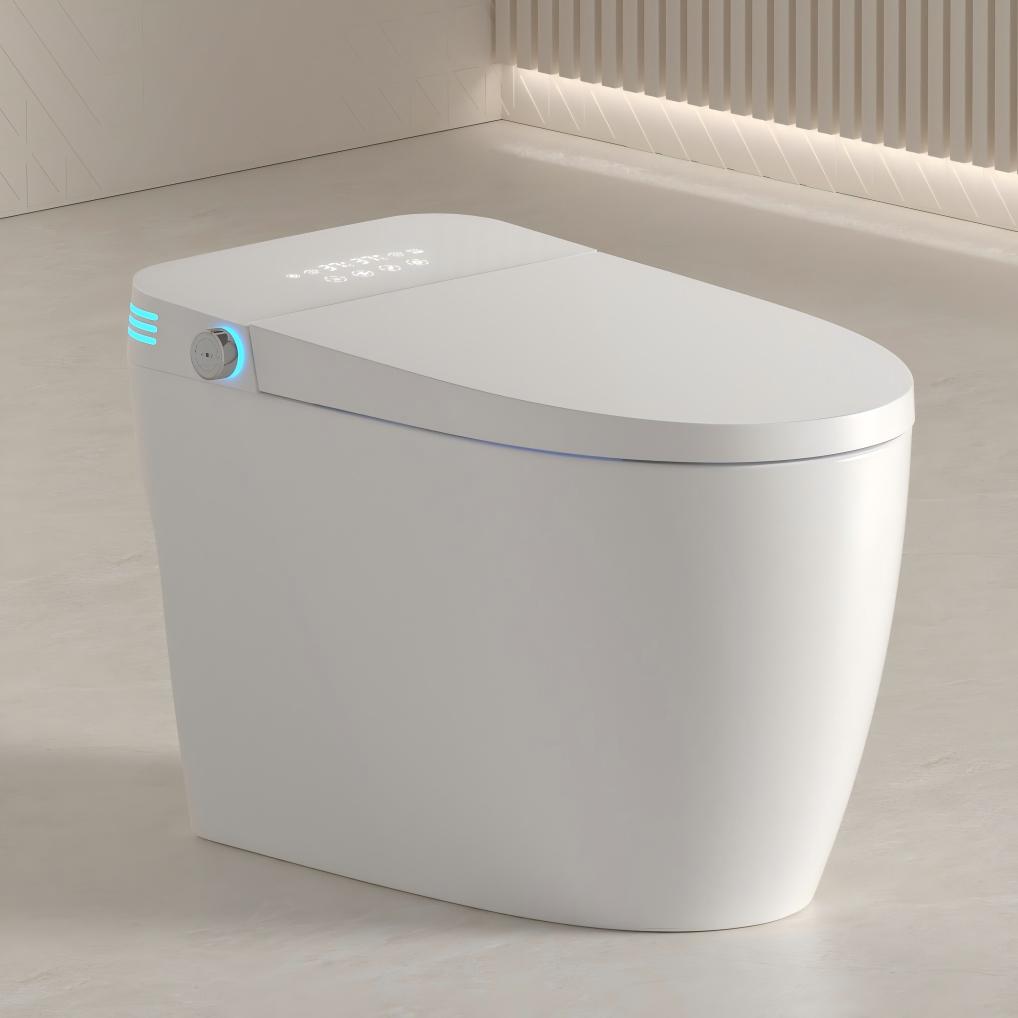 Tankless Smart Toilet With Bidet Built In, One-piece Bidet Toilet Seat, Auto Flush, Auto Open/Close,Heated Seat, Warm Water and Dry, Adjustable Temp,Remote Control Side Know image 1