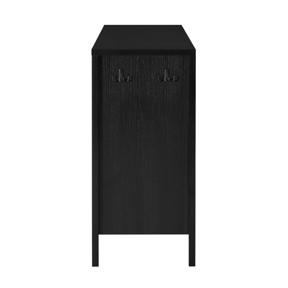 U_STYLE 55.1''Storage Sideboard with 4-Doors,Multi Functional Buffet with Open Shelf and 2-Tiers Adjustable Shelves,Modern Cabinet with Double Hooks,Suitable for Living Room, Hallway, Dining,Office. image 7