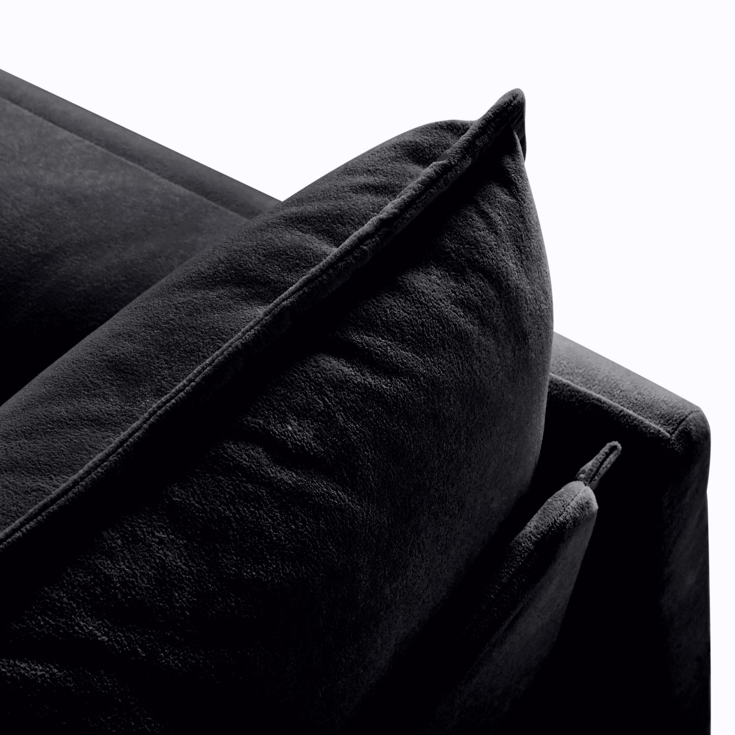 (Old:W3163S00006) Oversized Chenille Loveseat Sofa, Oversized 2-Seater Small Cloud Couch, Modern Comfy Deep Seat Love Seat for Living Room Bedroom Office Apartment,DIY Combination,Chenille,Black image 12
