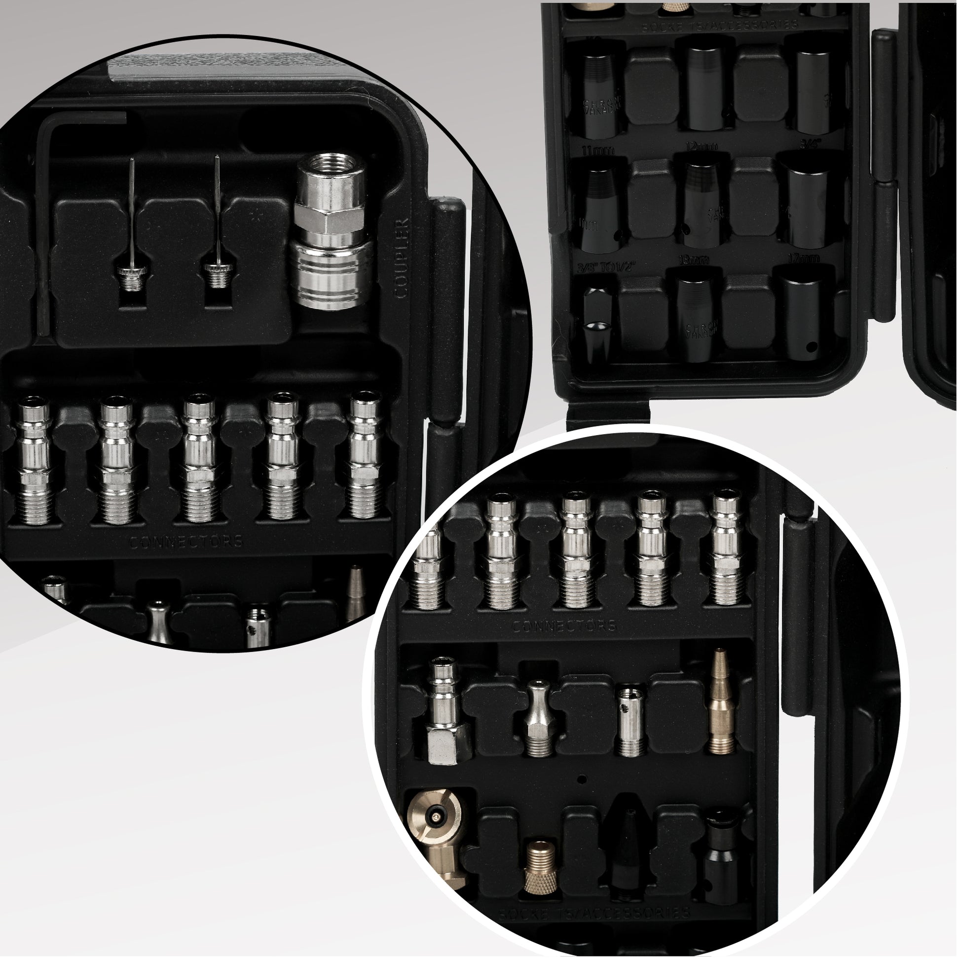 71 Piece Air Tool and Accessories Kit, Impact Wrench, Air Ratchet, Die Grinder, Aire Hammer, Hose Fittings, Storage Case image 8