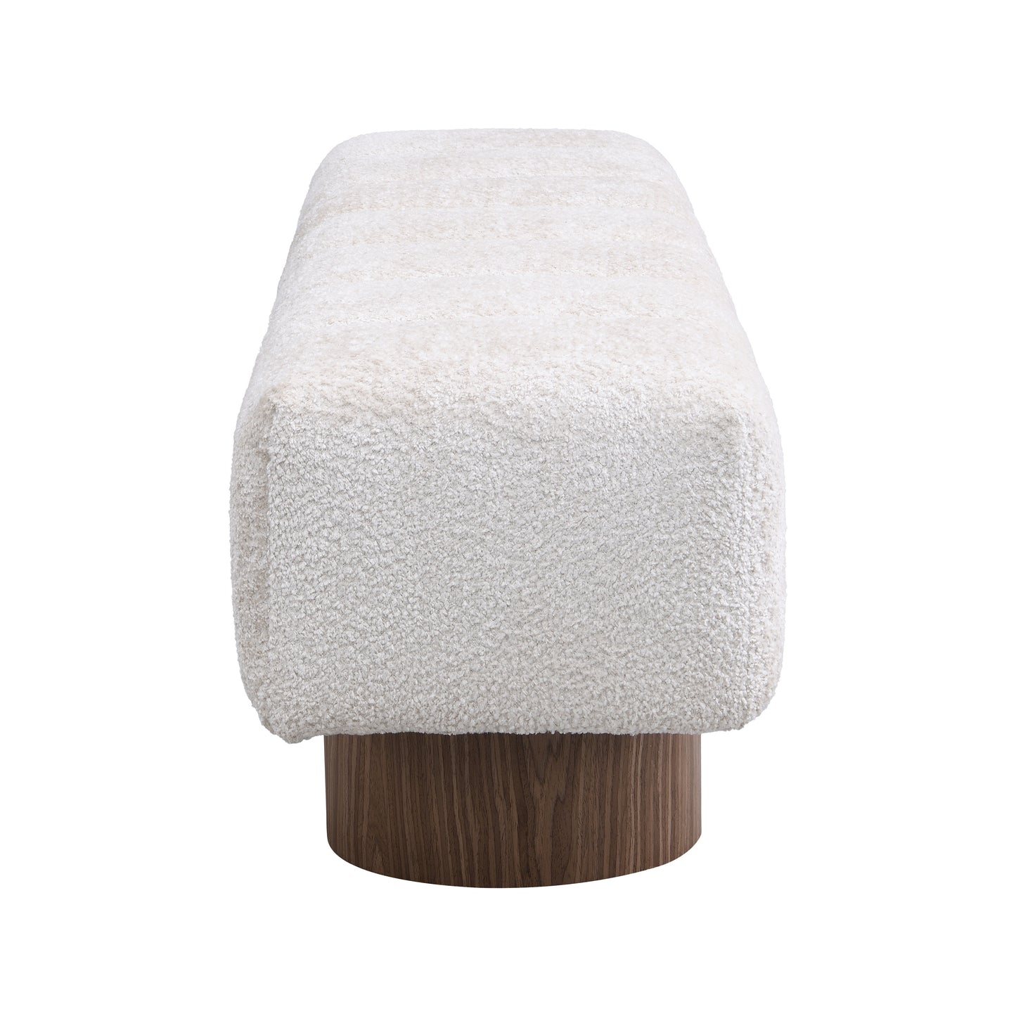 Upholstered Dining Bench for Dining Room, No-Assembly End of Bed Entryway Bench Ottoman for Bedroom Living Room, Beige Faux Fur Fabric, 300 LBS Weight Capacity image 6
