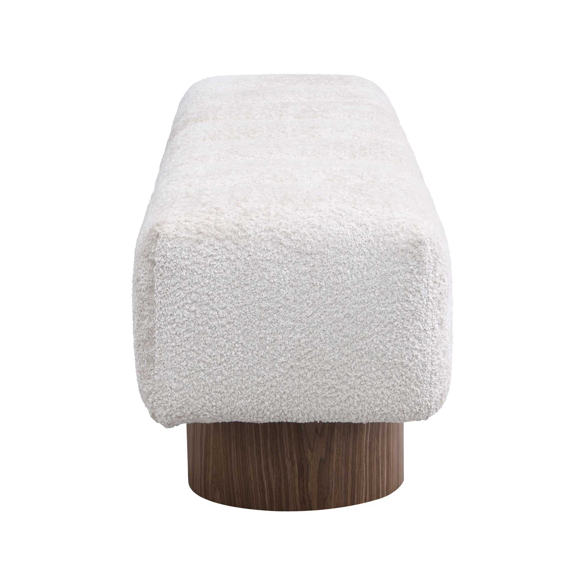 Upholstered Dining Bench for Dining Room, No-Assembly End of Bed Entryway Bench Ottoman for Bedroom Living Room, Beige Faux Fur Fabric, 300 LBS Weight Capacity image 6