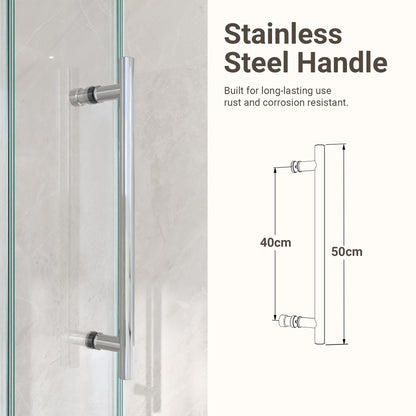 44"-48"W*76" H Frameless Single Sliding Shower Door – 5/16" (8mm) Clear Tempered Glass, Bypass Design with Chrome Finish image 8