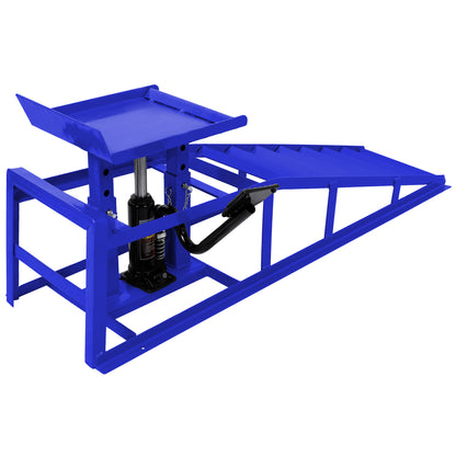 Auto Car Truck Service Ramps Lifts with Pedal, Garage Car Lift Hydraulic Ramps 5 Ton,Automotive Hydraulic Lift Repair Frame Lift(2 Pack) blue image 5
