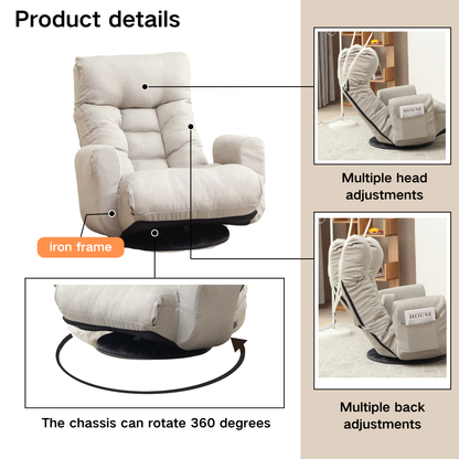 Adjustable head and waist, game chair, lounge chair in the living room, 360 degree rotatable sofa chair,Rotatable seat Leisure Chair deck chair image 6