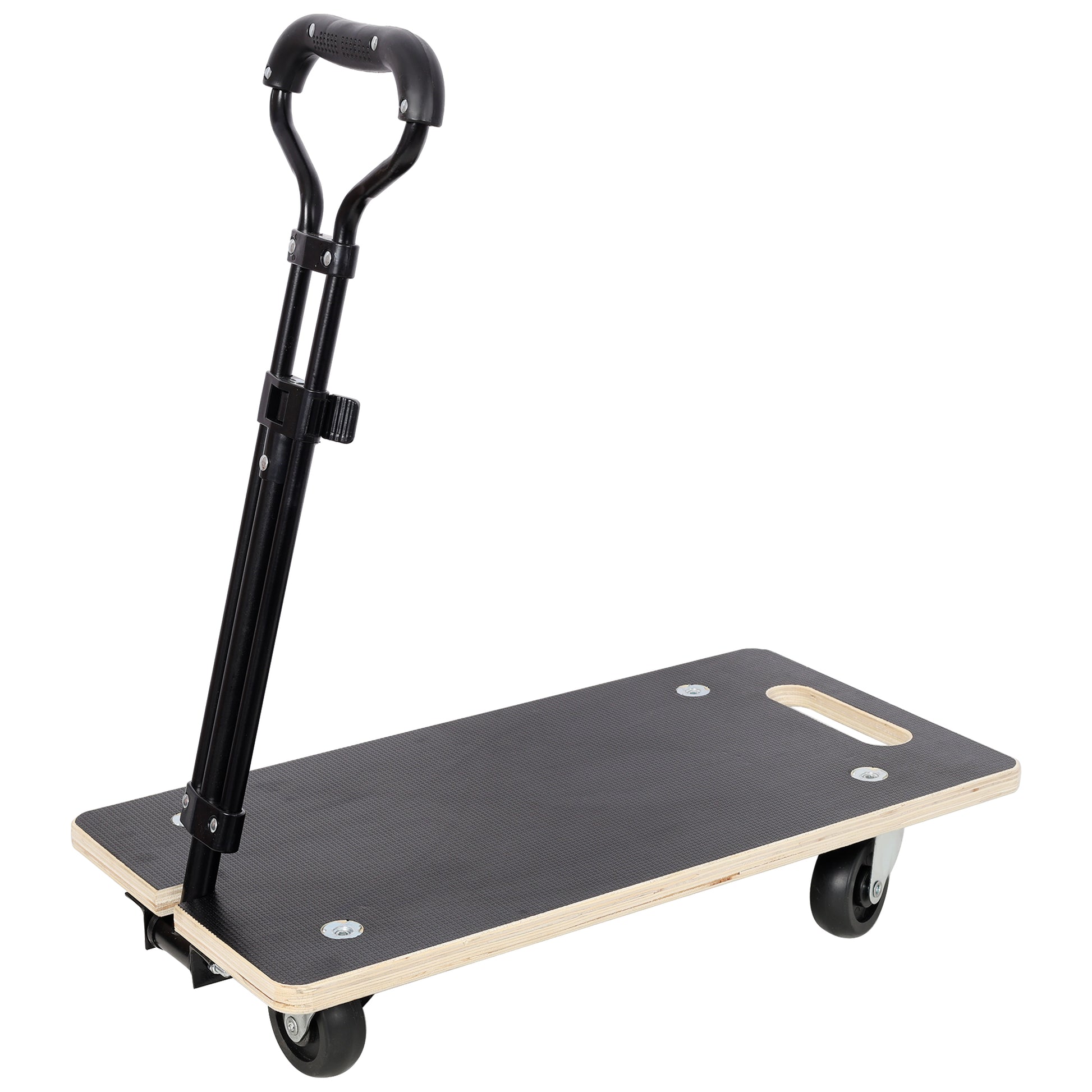 Heavy Duty Wooden Rectangle Moving Dolly with Ergonomic Handle, 440 LBS Load Capacity 3 Inch PP Casters, Multi Purpose Furniture Plant Transport Cart for Heavy Goods Moving image 6