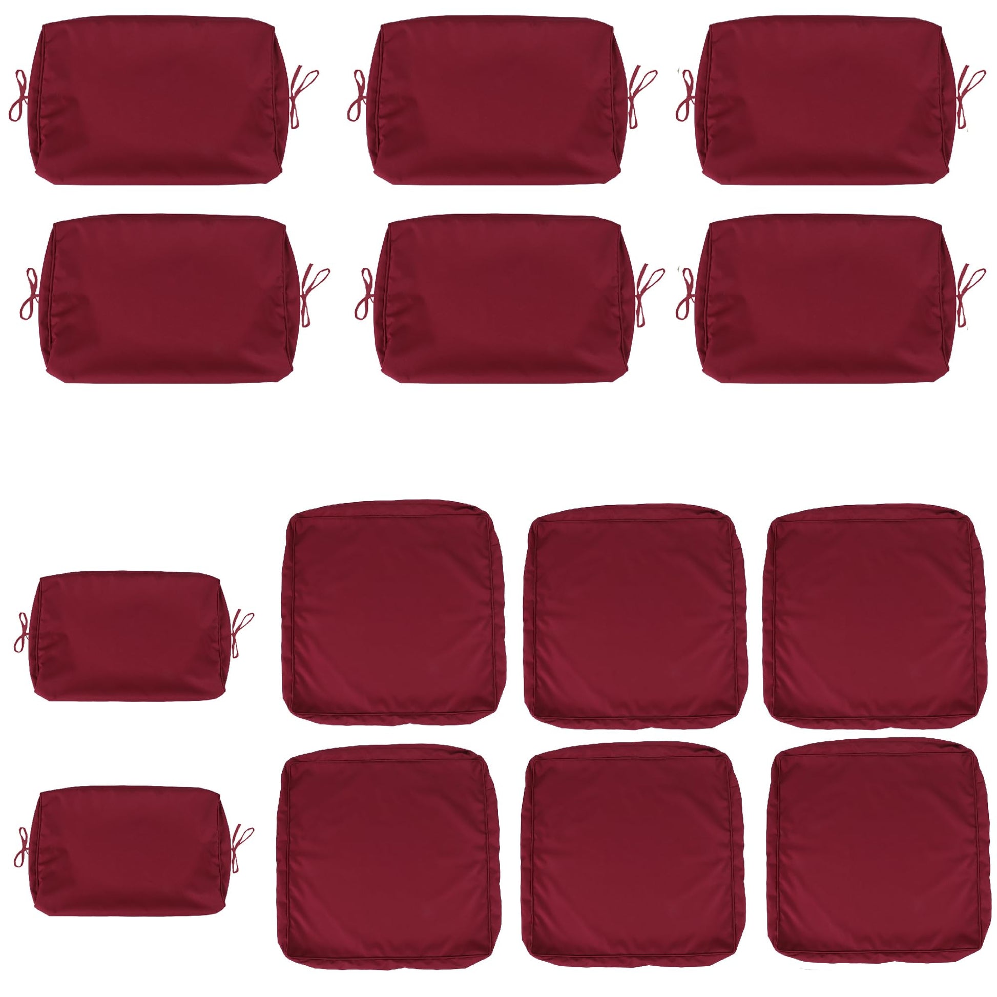 Cushion Covers for 7 Pcs (6-Seaters) Wicker Rattan Sectional Sofa, 14Pack Cushion Slipcovers Set Seat and Back,Outdoor Cushion Slipcover with Zipper, red(Only Cover) red image 1
