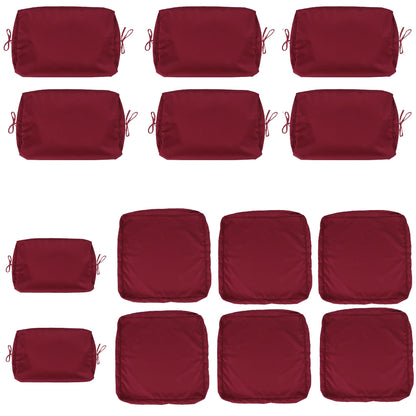 Cushion Covers for 7 Pcs (6-Seaters) Wicker Rattan Sectional Sofa, 14Pack Cushion Slipcovers Set Seat and Back,Outdoor Cushion Slipcover with Zipper, red(Only Cover) red image 1
