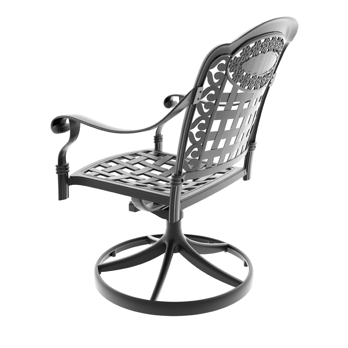 Cast Aluminum Swivel Rocking Chair Set of 2 image 4