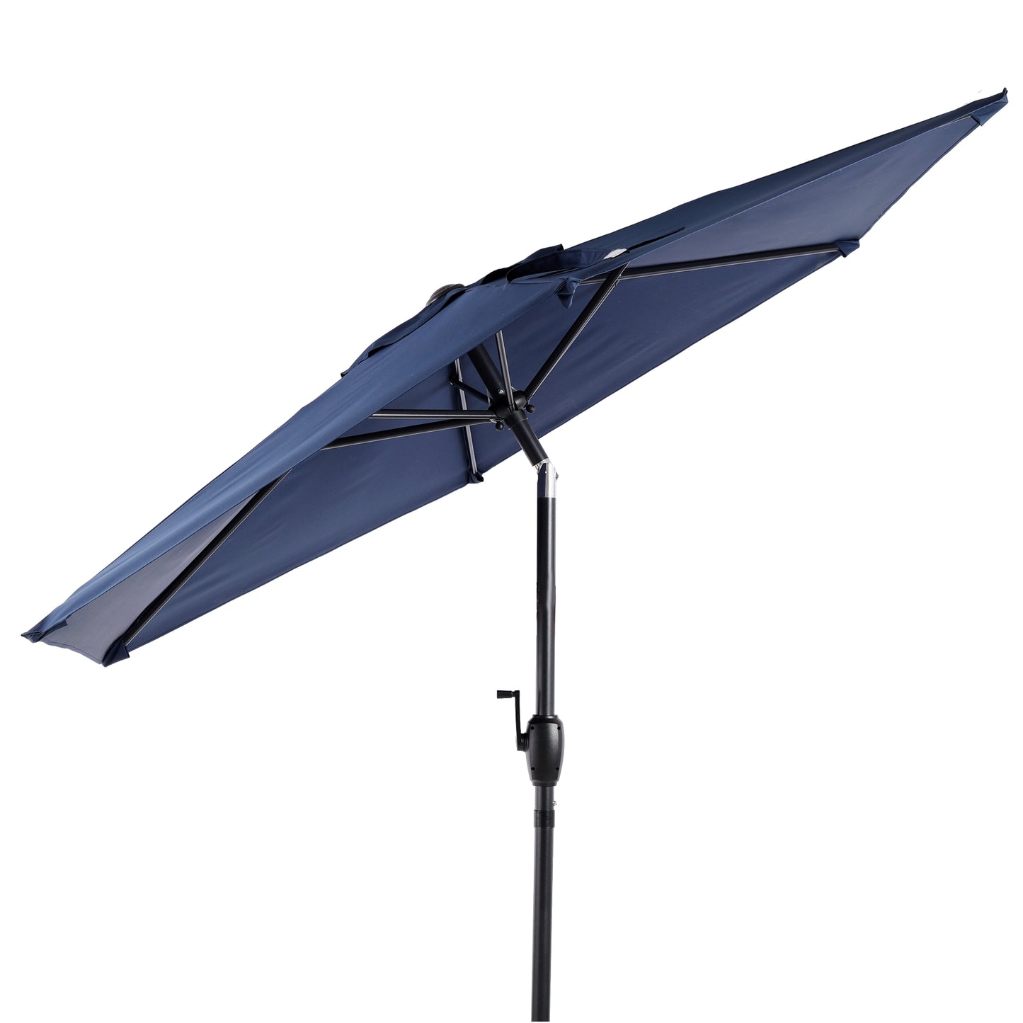 7.5 FT Patio Umbrella, Outdoor Market Yard Umbrella, Sun Shade Umbrella with Push Button Tilt and Crank Mechanism for Garden, Deck, Pool and Backyard, Not Include Umbrella Base, Blue image 10