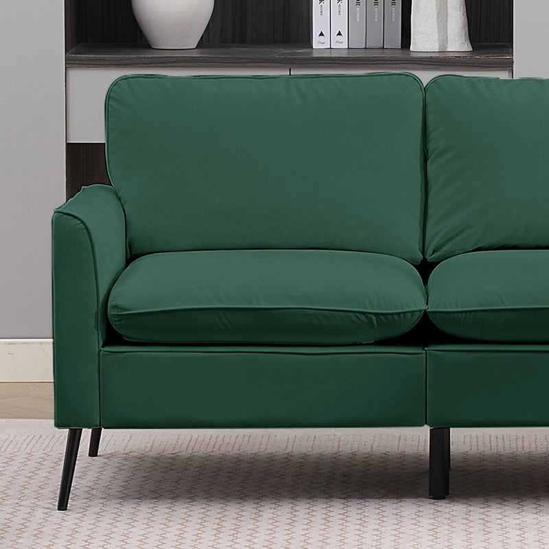 TS Cat paw leather upholstered sofa loveseat,Nordic retro light luxury living room balcony bedroom single casual sofa chair Double sofa + two pack combination(Green) image 10