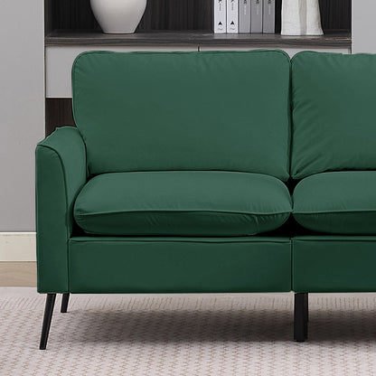 TS Cat paw leather upholstered sofa loveseat,Nordic retro light luxury living room balcony bedroom single casual sofa chair Double sofa + two pack combination(Green) image 10