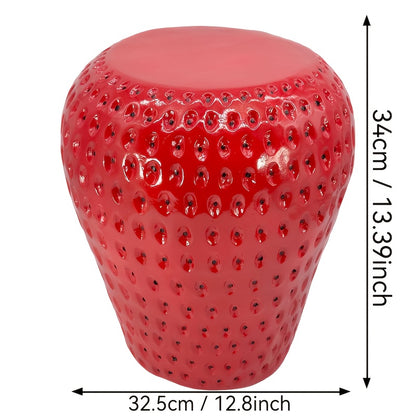 Strawberry Fruit Stool, 13.4"Oversized Resin Stool, Side Table, Home Decor Plant Stand Garden Indoor Outdoor Decorations, Multi-Purpose Innovative Garden Furniture image 4