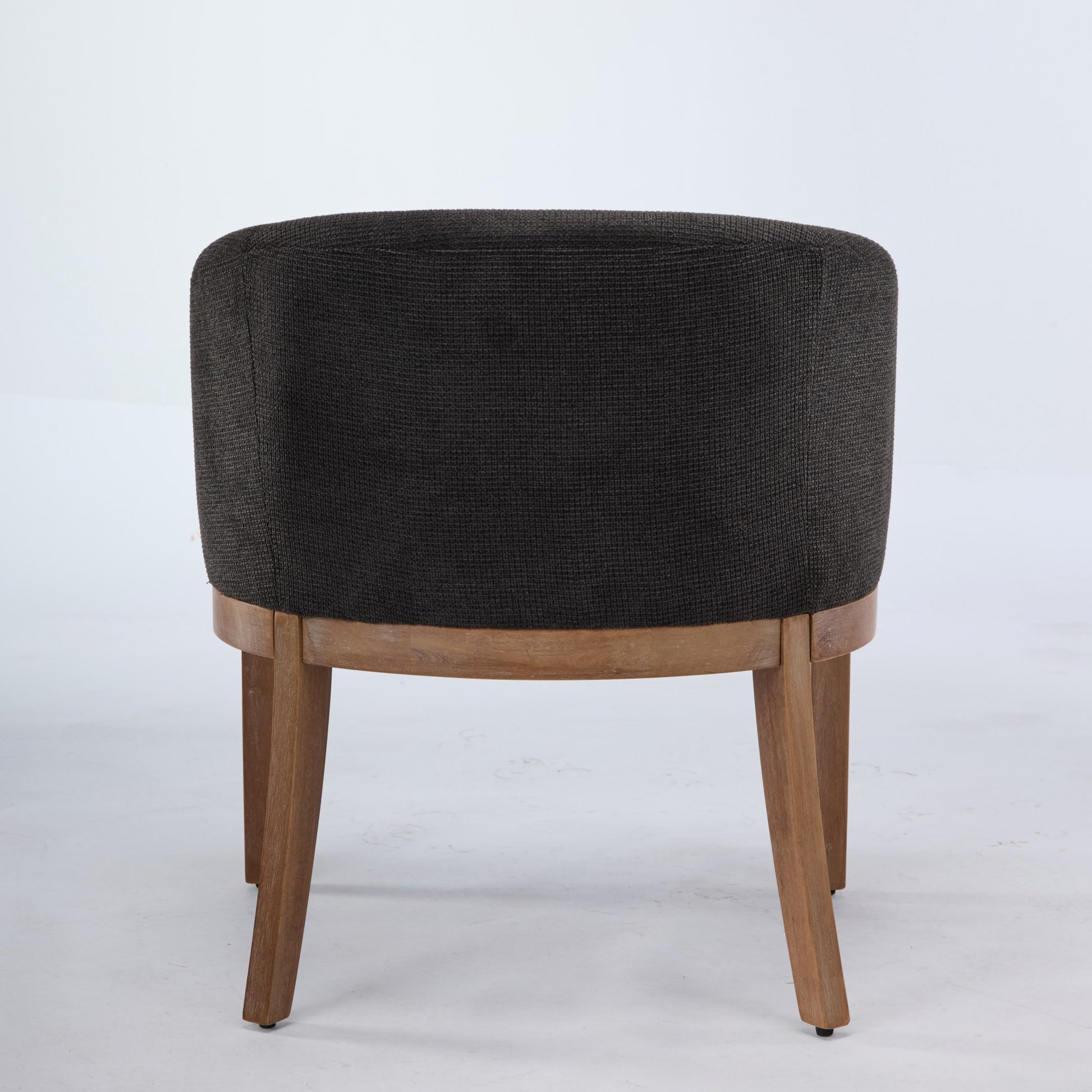 Mid Century Modern Upholstered Barrel Dining Chairs with Arms,Farmhouse Linen Kitchen & Dining Room Chairs with Natural Hardwood Frame, 19" W Accent Chairs,Single Pack,Charcoal Gray,SW1891BK image 7