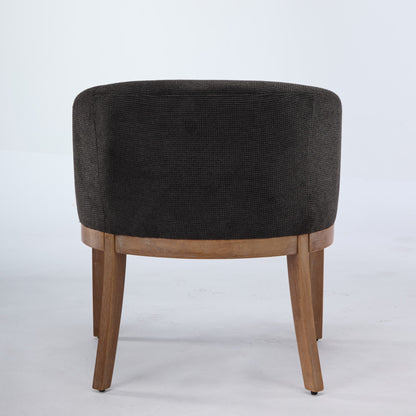 Mid Century Modern Upholstered Barrel Dining Chairs with Arms,Farmhouse Linen Kitchen & Dining Room Chairs with Natural Hardwood Frame, 19" W Accent Chairs,Single Pack,Charcoal Gray,SW1891BK image 7