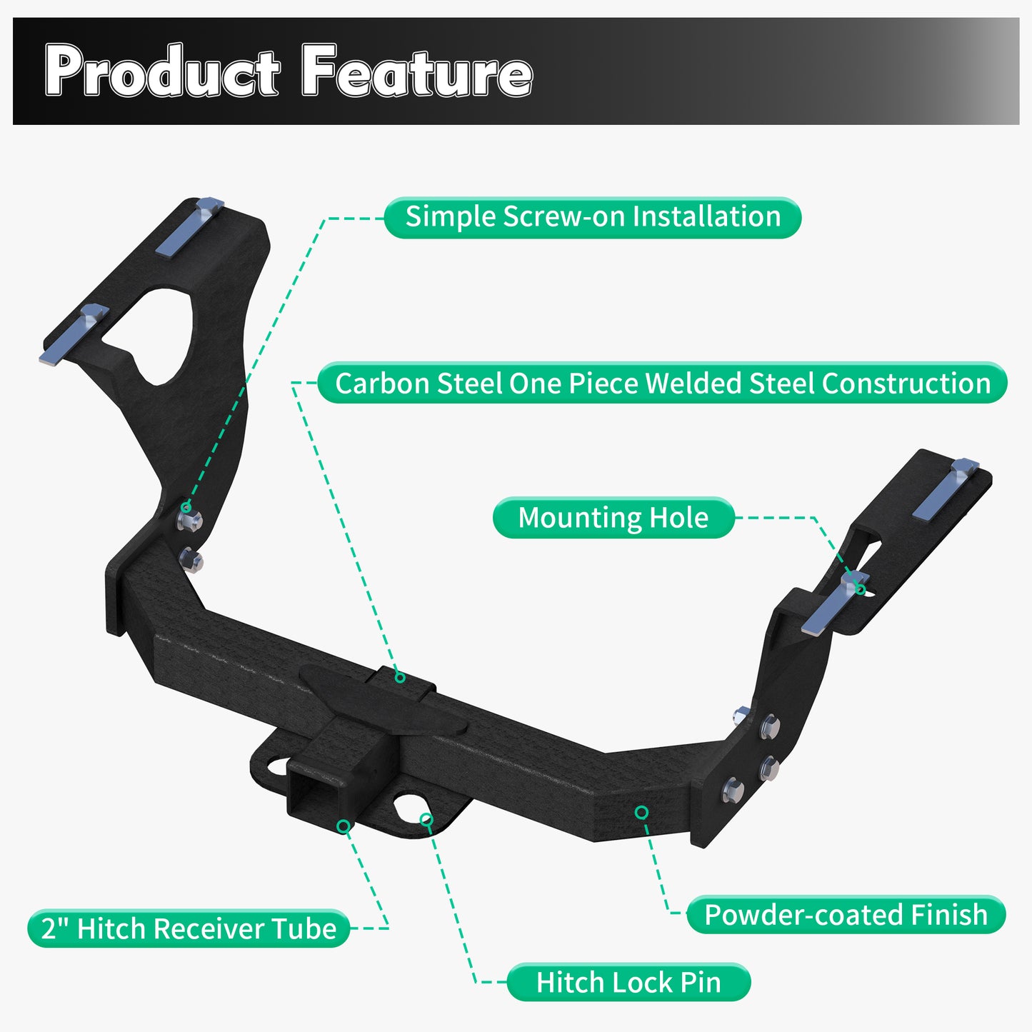 Class 3 Trailer Hitch Compatible with 2010-2019 / Subaru Outback Wagon (Except Sport) image 7