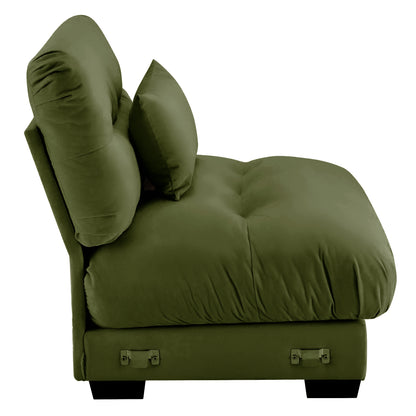 Milano Armless Sofa W/1 pillow - green image 2