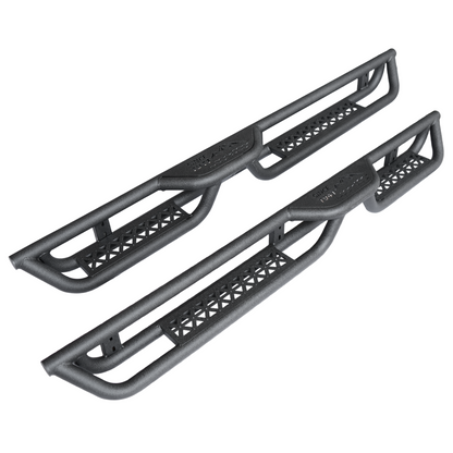 Coated Black Carbon 6-Inch 2-Stairs Side Step Rails Step Bars Steel Nerf Bars Running Boards Compatible with Jeep Wrangler JL 4 Doors 2018-2026 For Off-Road Protection Direct Bolt-On Installation image 9