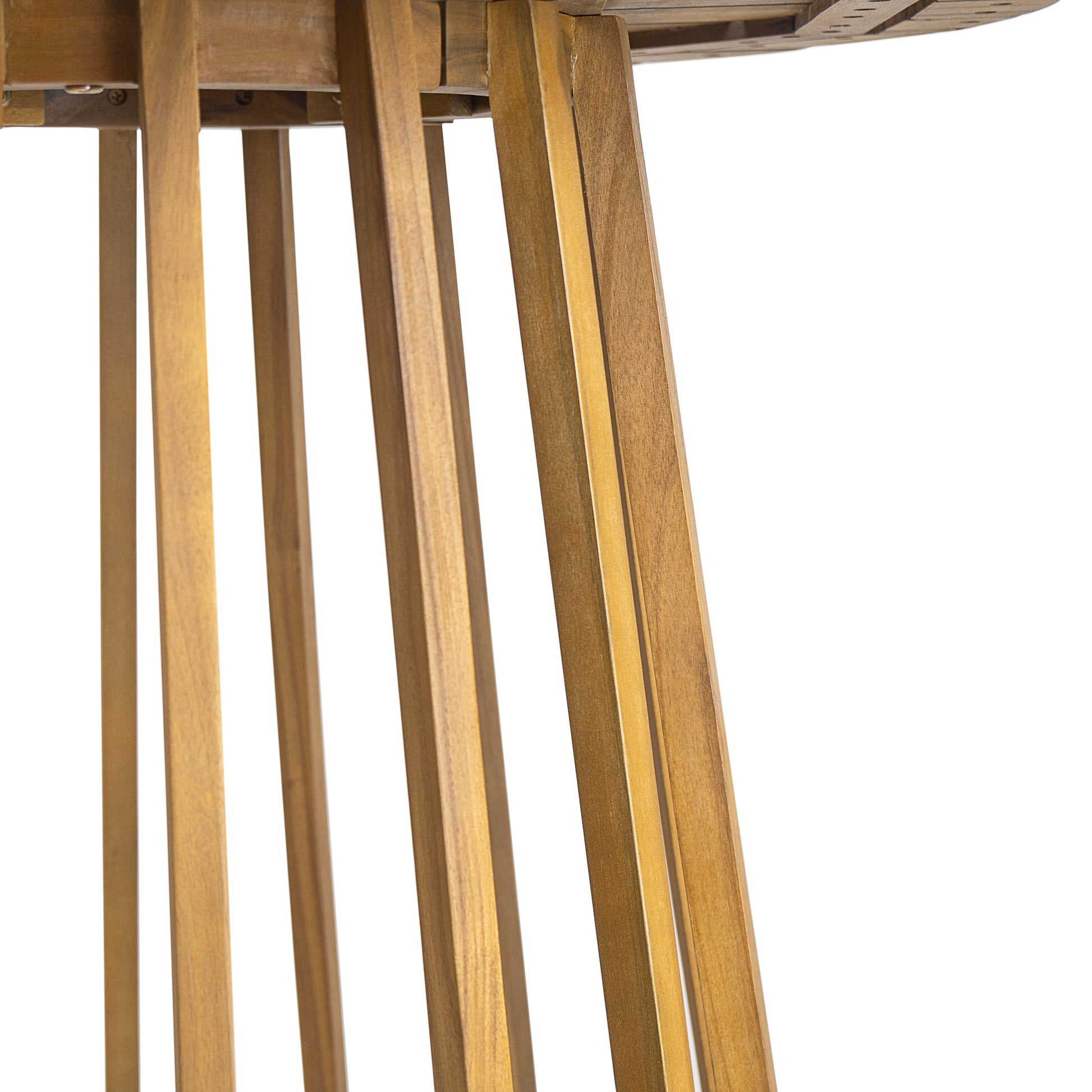 Outdoor 3-Pieces Acacia Wood Dining Set,Round Bistro Set, Teak image 7