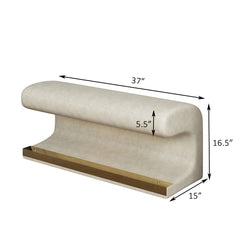 Luxury Entryway Bench Leather Ottoman with LED Sensor Light