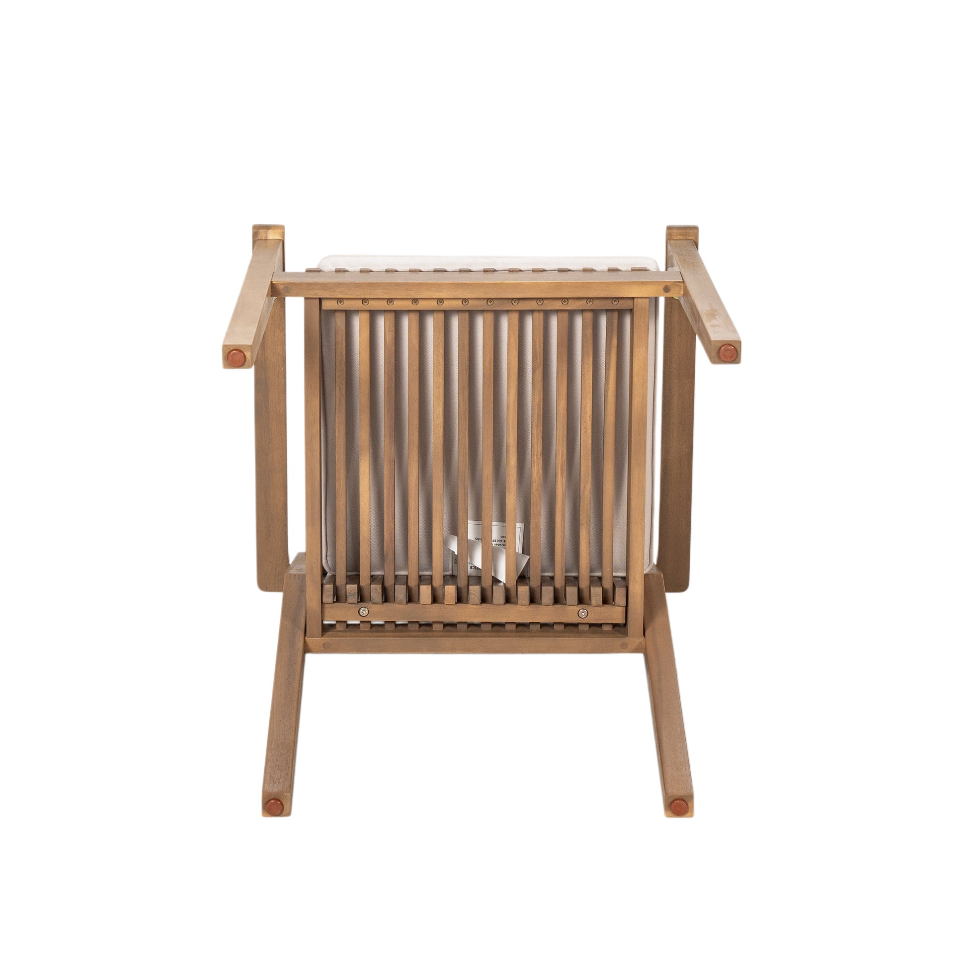 Patio Dining Chair Set of 2 - Sturdy Acacia Wood, Comfortable Waterproof Seating, 400 lbs Capacity, Brown Color Frame image 12