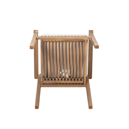 Patio Dining Chair Set of 2 - Sturdy Acacia Wood, Comfortable Waterproof Seating, 400 lbs Capacity, Brown Color Frame image 12