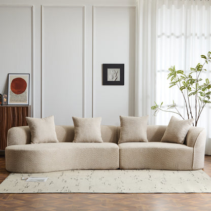 126" Curved Sectional Sofa (Almond-D28 Full Foam) image 1