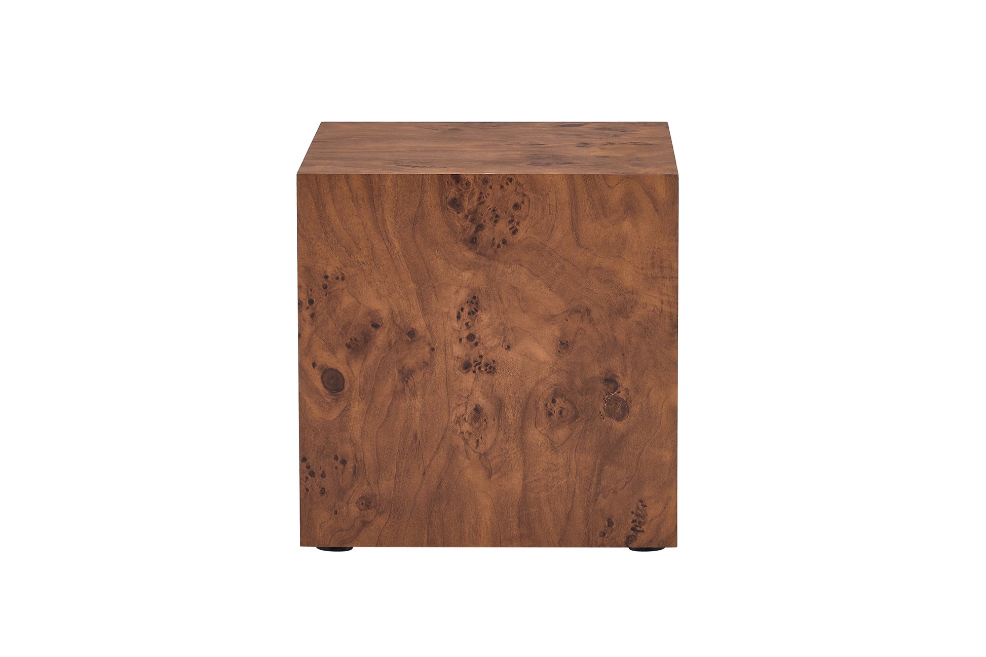 Premium Burl Walnut Veneer MDF Cube Table, Height Adjustable Multi-purpose Coffee Side End Table for Living Room, 15.7"×15.7"×15.7", No Extra Items Included image 11