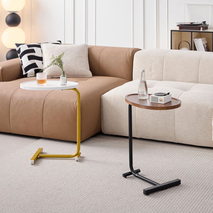 White C-shaped Side Table, Small Sofa Table for Cough, Bederoom image 3