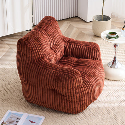 010-Soft Fluffy Corduroy Fabric Bean Bag Chair Filled With Memory Sponge,Red image 9