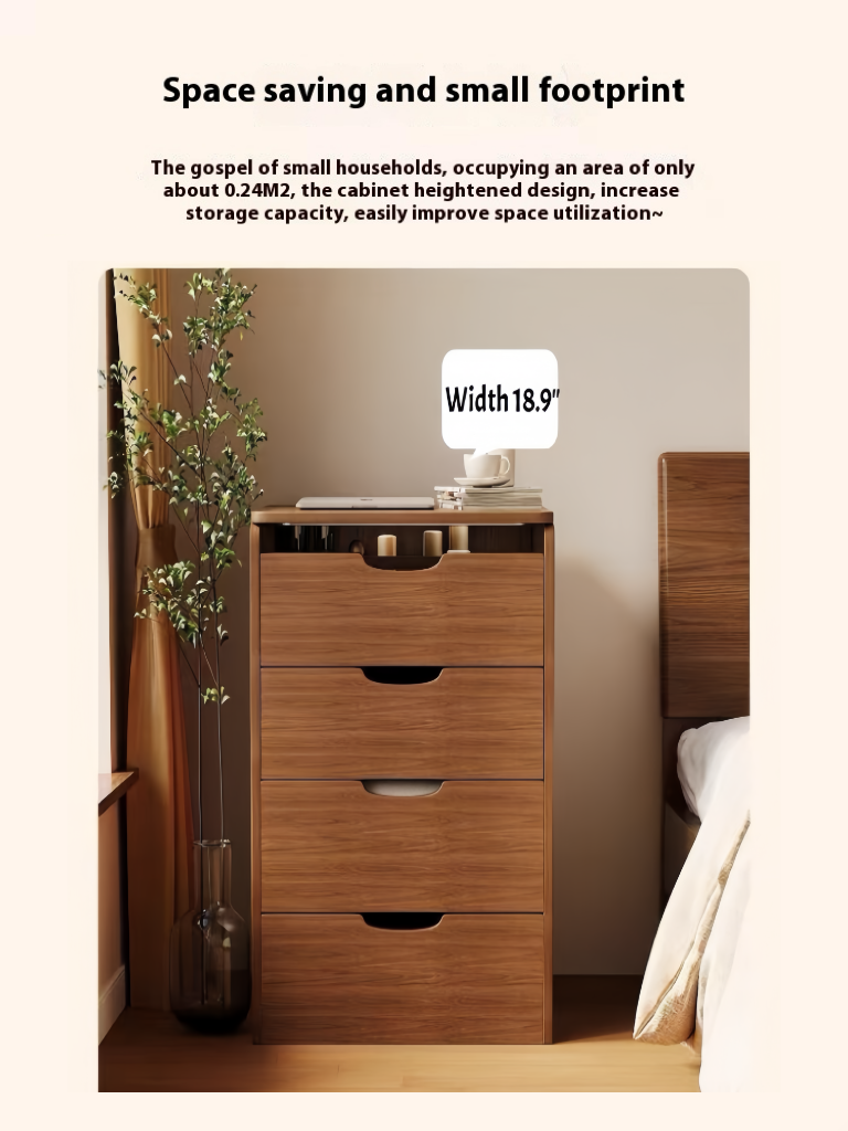 (48cm)(Walnut) 3 in 1 Vanity Desk with Plip Top Mirror,Small Make Up Vanity Set with Visible Glass Desktop, Compact Makeup Vanity with 3 Drawers, Dressing Table image 7