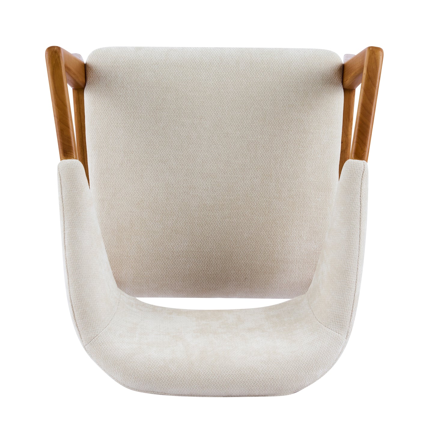 Indoor Dining Chair Set of 2, Beige Chenille Upholstered Armchair with Sturdy Frame, 300lbs Capacity, Ergonomic Curved Backrest image 12