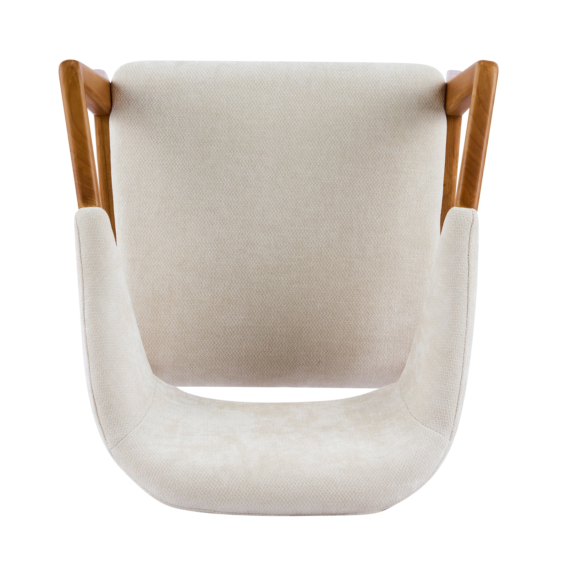 Indoor Dining Chair Set of 2, Beige Chenille Upholstered Armchair with Sturdy Frame, 300lbs Capacity, Ergonomic Curved Backrest image 12