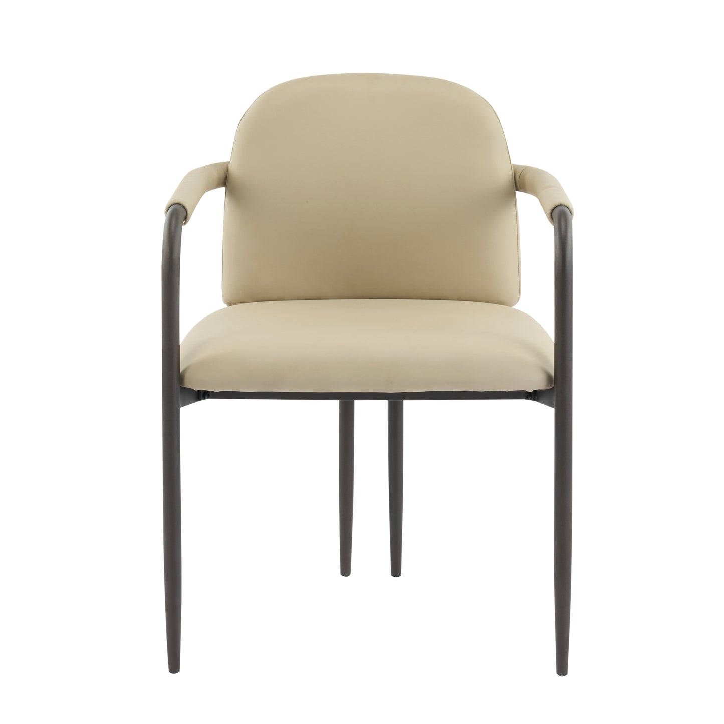 Dinning Chair with iron frame-Set of 2-Espresso+Khaki image 5